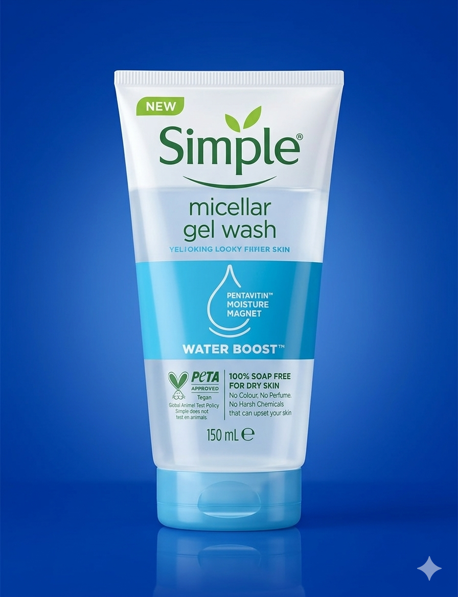 Simple micellar gel wash