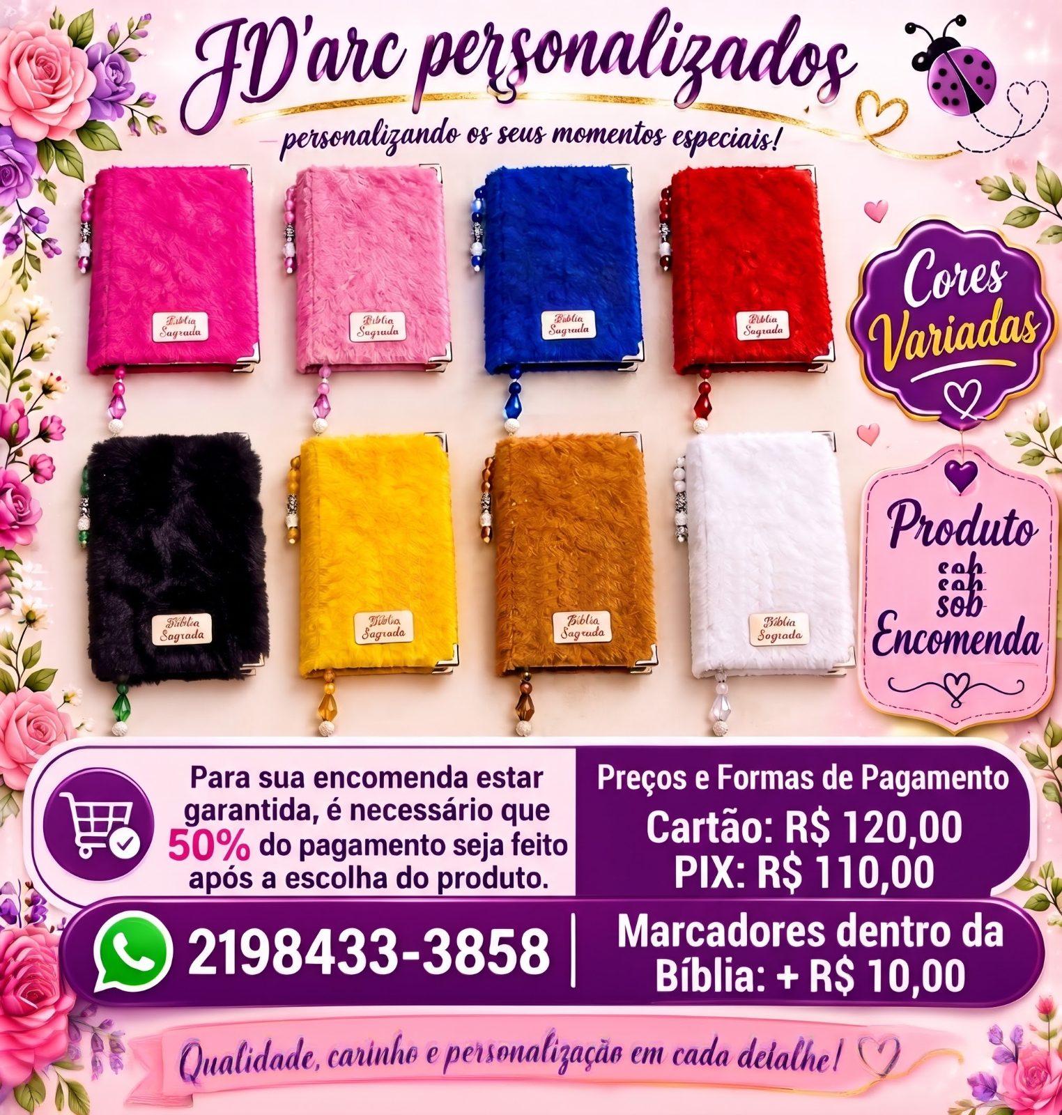 Bíblia personalizada de pelúcia 