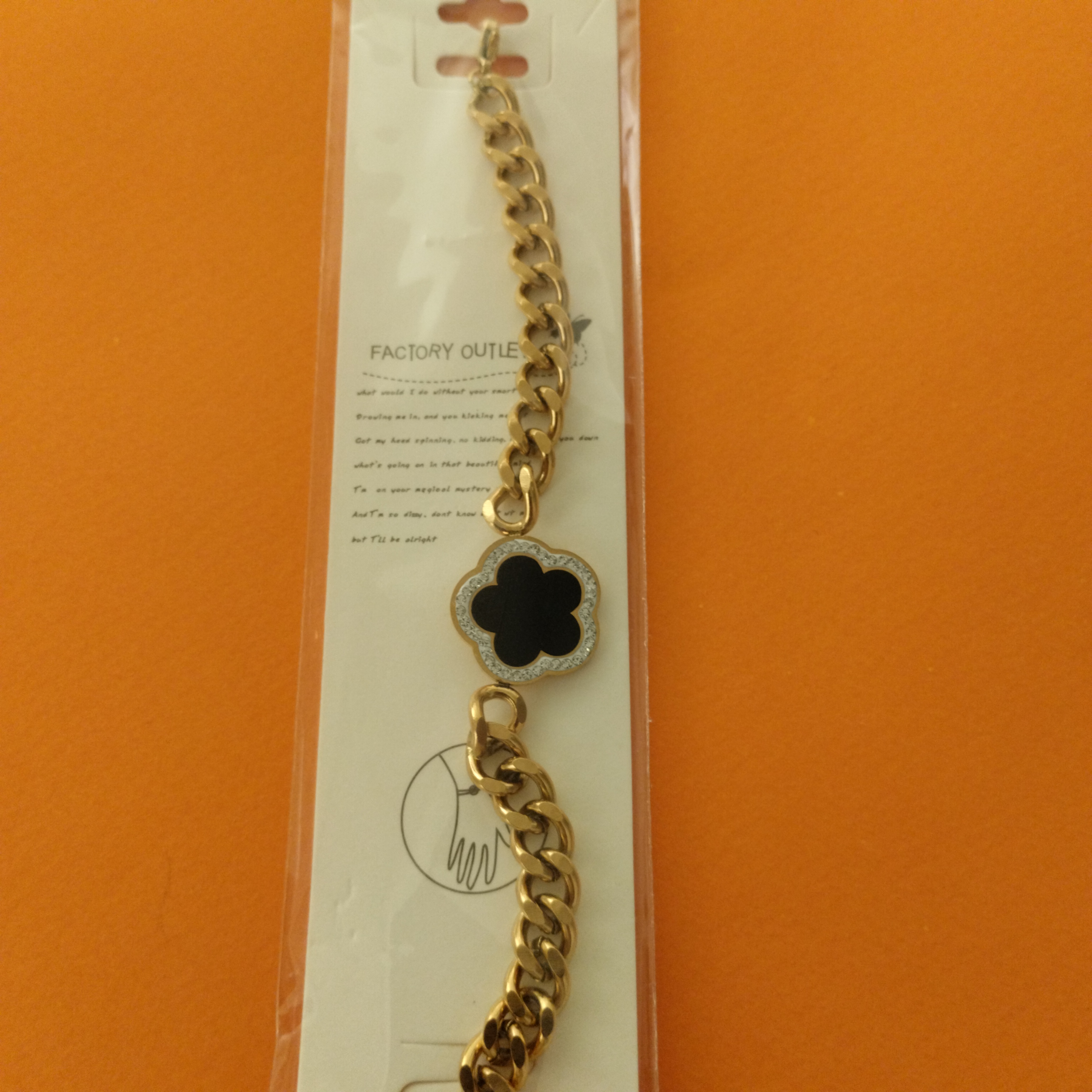 Bracelet trèfle noir