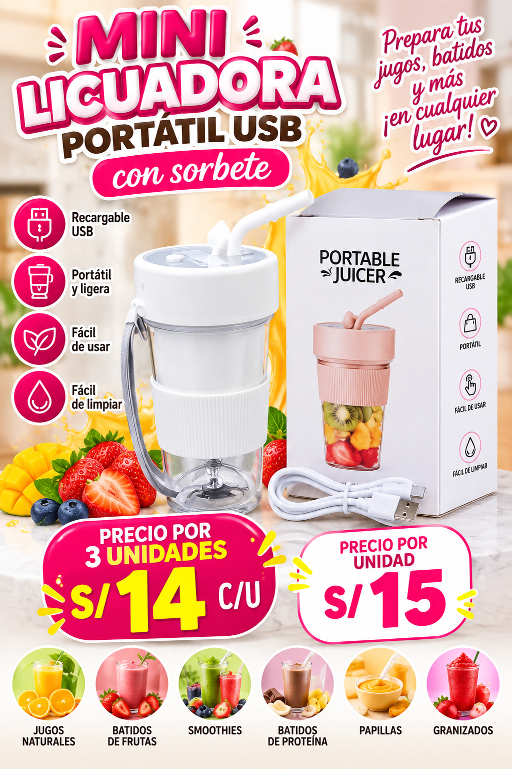 Mini licuadora portátil