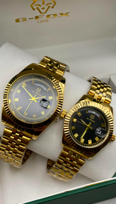 Relojes Pareja Dorados | Set GFOX Elegante Lujo Premium