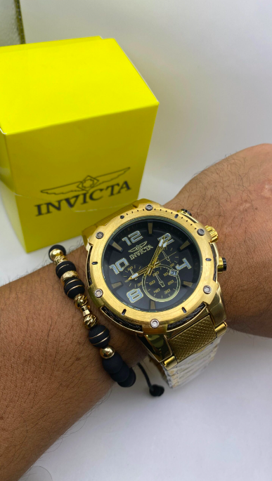 Reloj Invicta Dorado Hombre Acero | Cronógrafo Deportivo Elegante