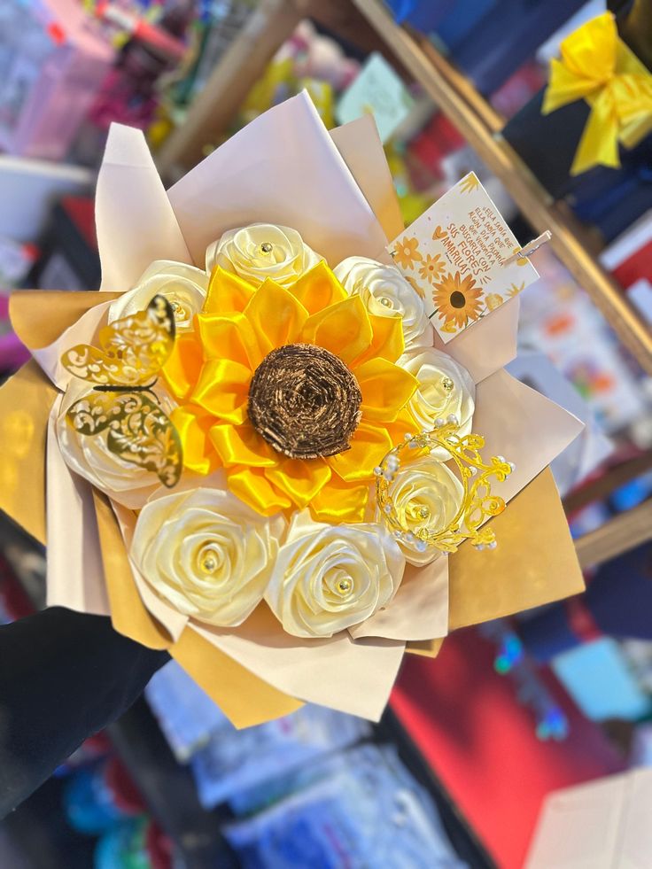 Ramo de 8 Rosas y 1 Girasol 
