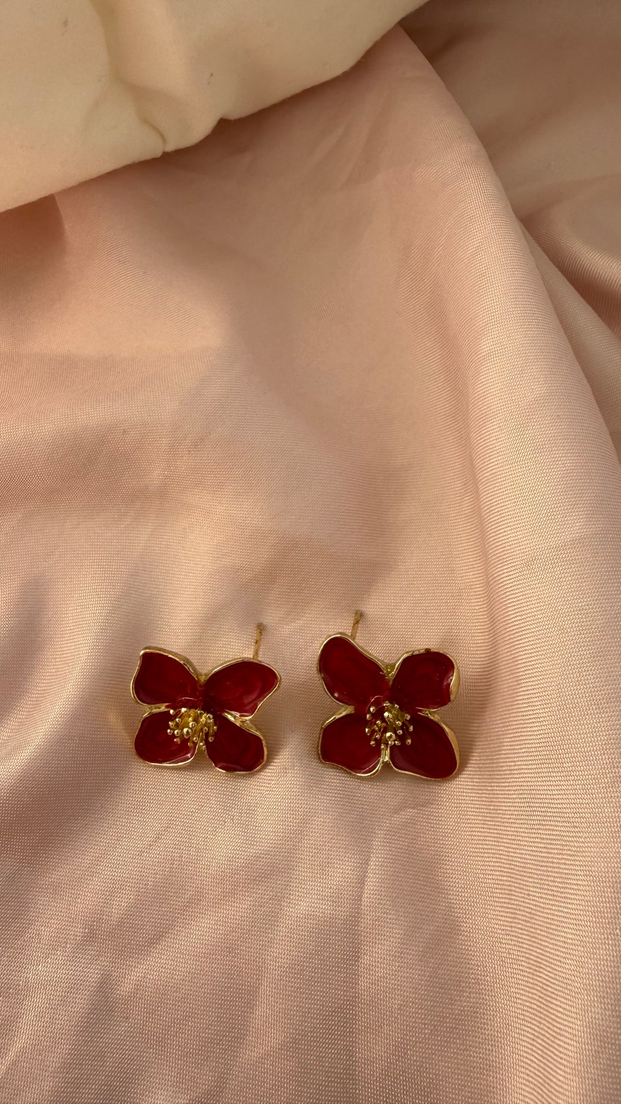 Rote Blumen Ohrringe 
