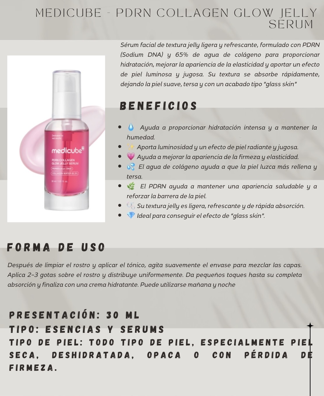 MEDICUBE - PDRN Collagen Glow Jelly Serum 30 ml 2
