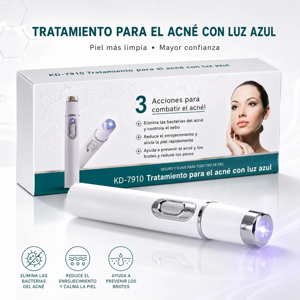 Antonio acné luz azul 