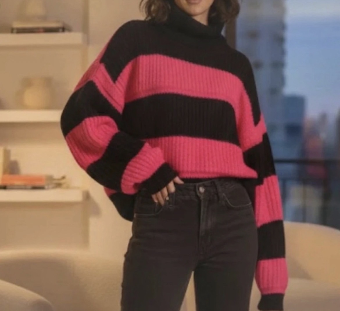 Maglioncino nero e fucsia 🩷