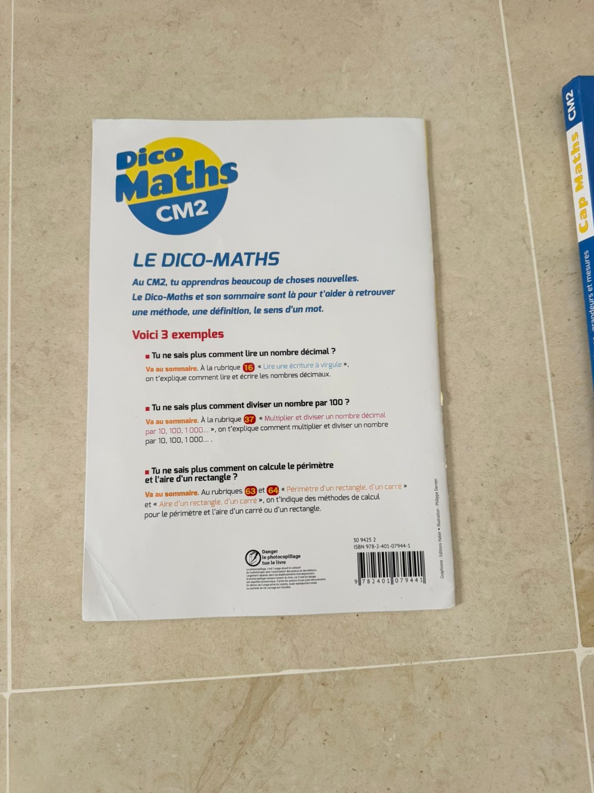Dico Maths CM2 – Nouveau Cap Maths – Hatier 2
