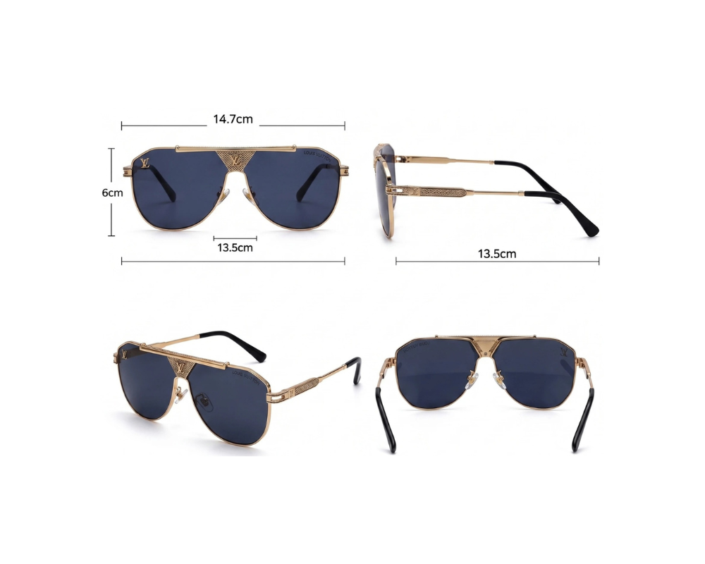  MG22295-Premium Gold Shield Sunglasses  4