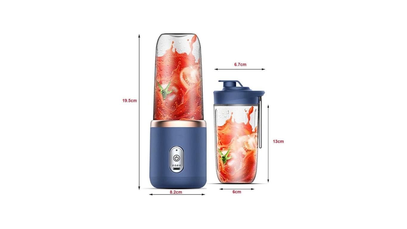 पोर्टेबल USB रिचार्जेबल जूसर ब्लेंडर 400 ml | पर्सनल स्मूदी मेकर | ट्रैवल बॉटल के साथ मिनी फ्रूट मिक्सर ग्राइंडर | घर, ऑफिस और ट्रैवल के लिए मल्टी-फंक्शन जूसर - Image 1