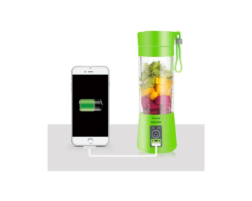पोर्टेबल USB रिचार्जेबल जूसर ब्लेंडर 380 ml | पर्सनल स्मूदी मेकर | 6 स्टेनलेस स्टील ब्लेड वाला मिनी फ्रूट मिक्सर ग्राइंडर | ट्रैवल जूसर बोतल 3