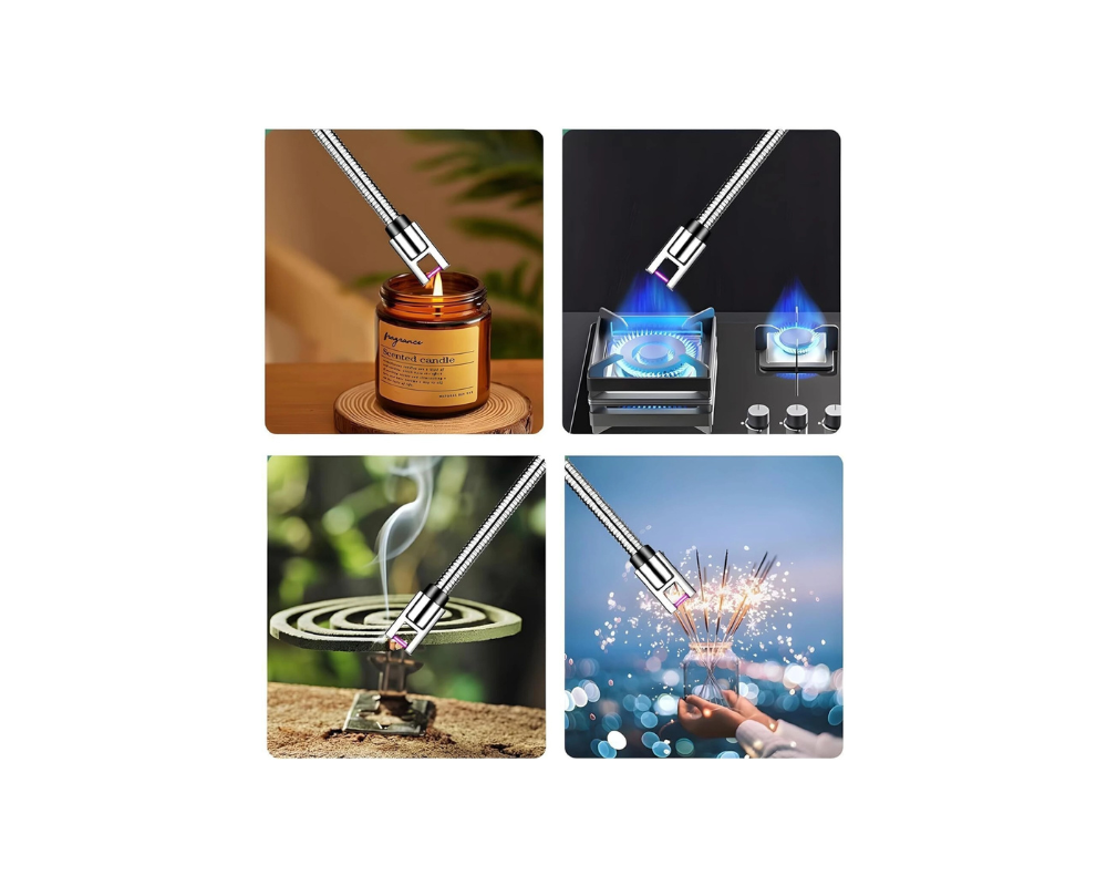 रॉक्सफ़ायर (Roxfire) रिचार्जेबल USB आर्क लॉन्ग लाइटर - मोमबत्ती, किचन, गैस और सिगरेट के लिए फ्लेक्सिबल इलेक्ट्रिक लाइटर (मल्टीकलर) 2