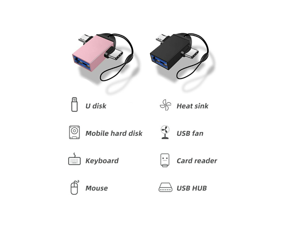 ETAR ET-TC09 2-इन-1 OTG USB अडैप्टर | टाइप-C और माइक्रो USB से USB 3.0 OTG कन्वर्टर | हाई-स्पीड डेटा ट्रांसफर | गोल्ड 3
