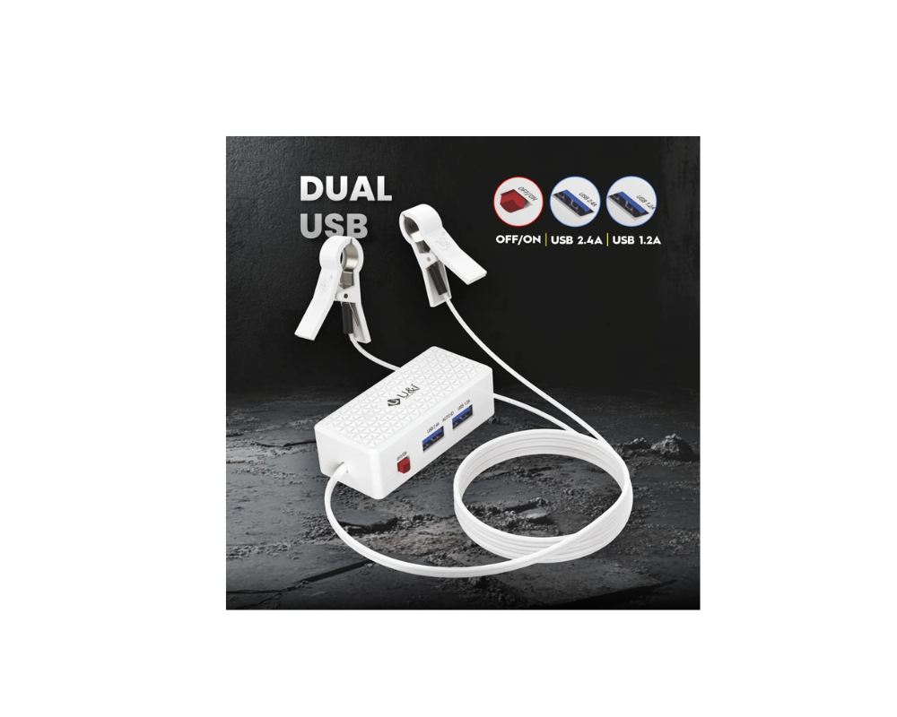 U&i Entry 50 22W DC क्लिप चार्जर डुअल USB आउटपुट और माइक्रो USB केबल के साथ | फास्ट कार बैटरी चार्जर | सफ़ेद 4