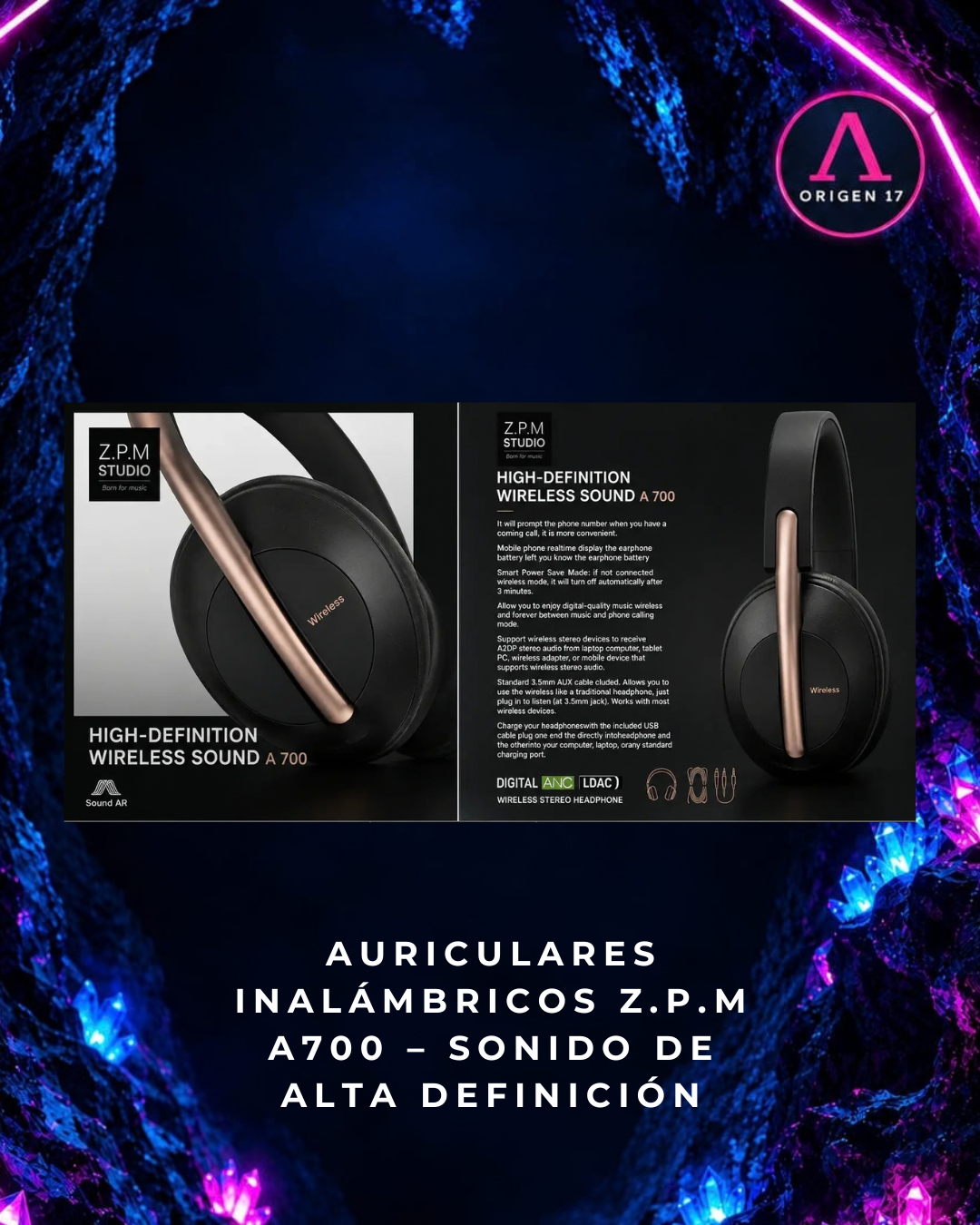 Auriculares Inalámbricos Z.P.M A700 🎧✨