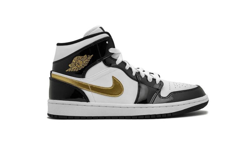 JORDAN 1 MID GOLD SWOOSH