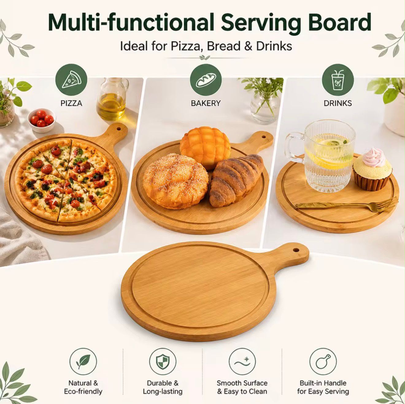 *TABLA REDONDA PARA PIZZA O APERITIVOS*