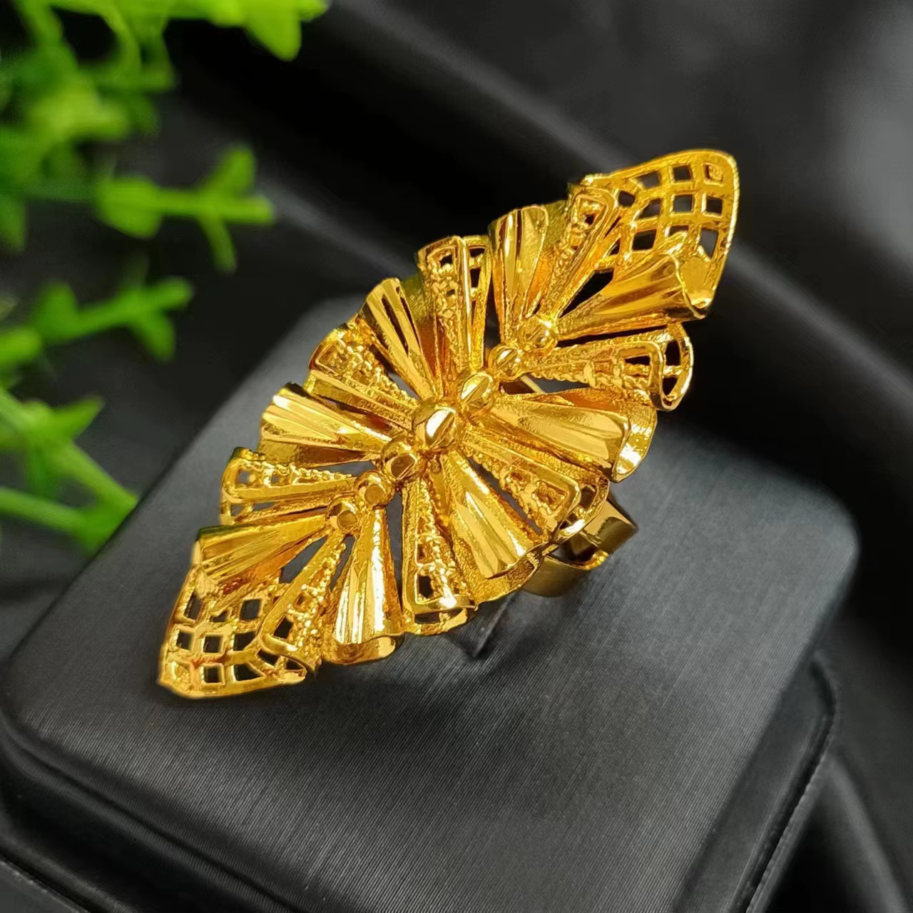 24k gold plated  wedding Rings B4 4