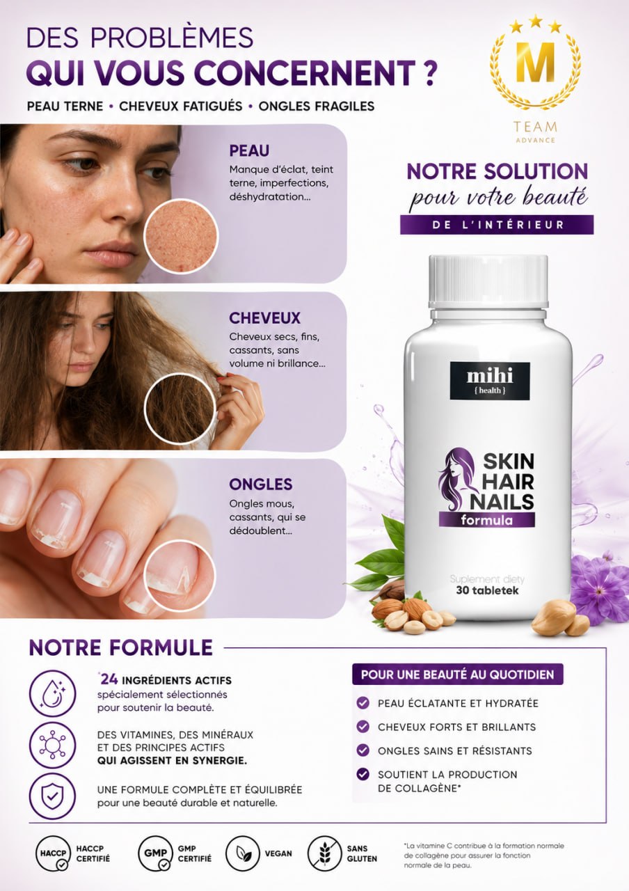 Vitamines. Formule pour la peau, les cheveux et les ongles
