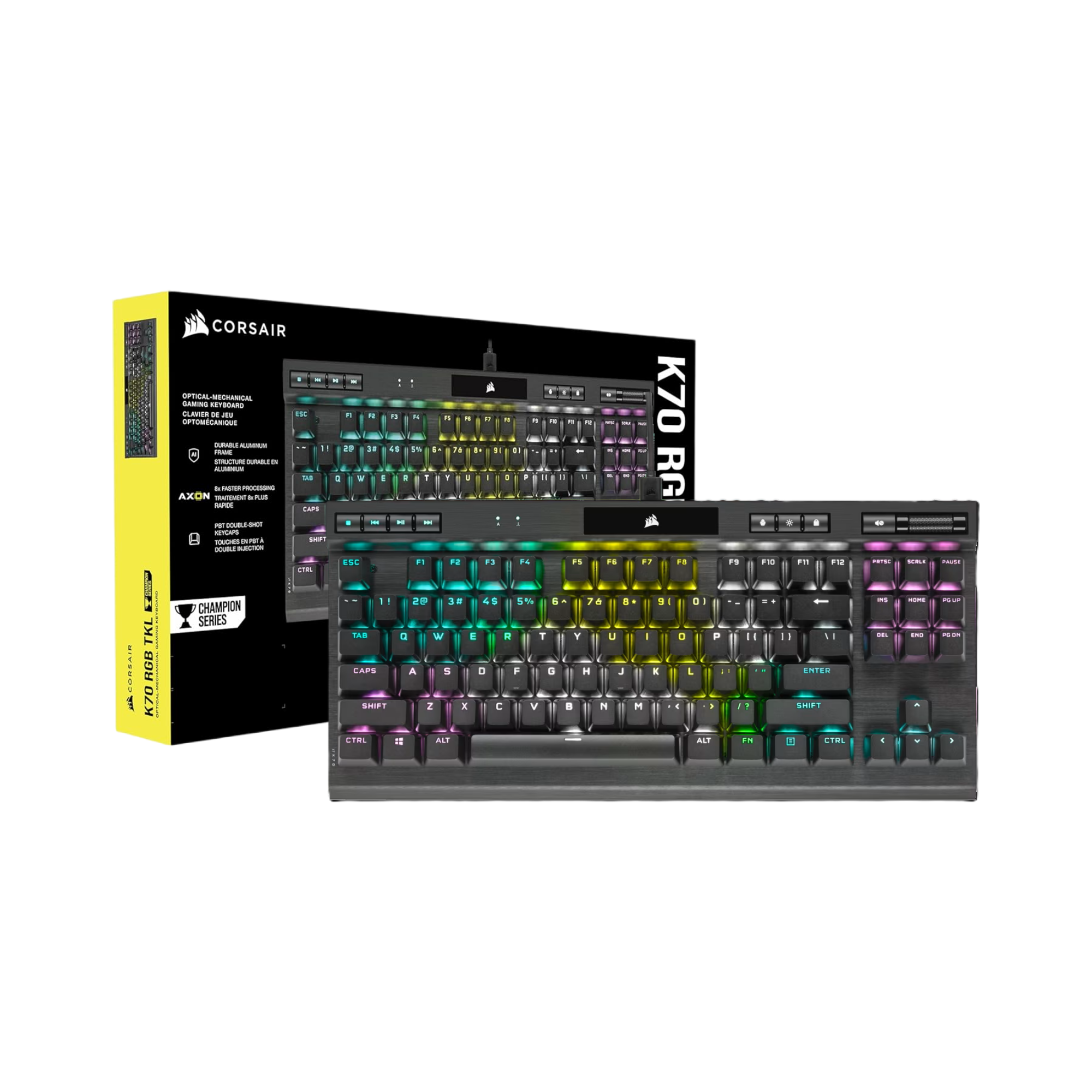 Corsair K70 RGB TKL CHAMPION SERIES Optical-Mechanical Gaming Keyboard - Image 1