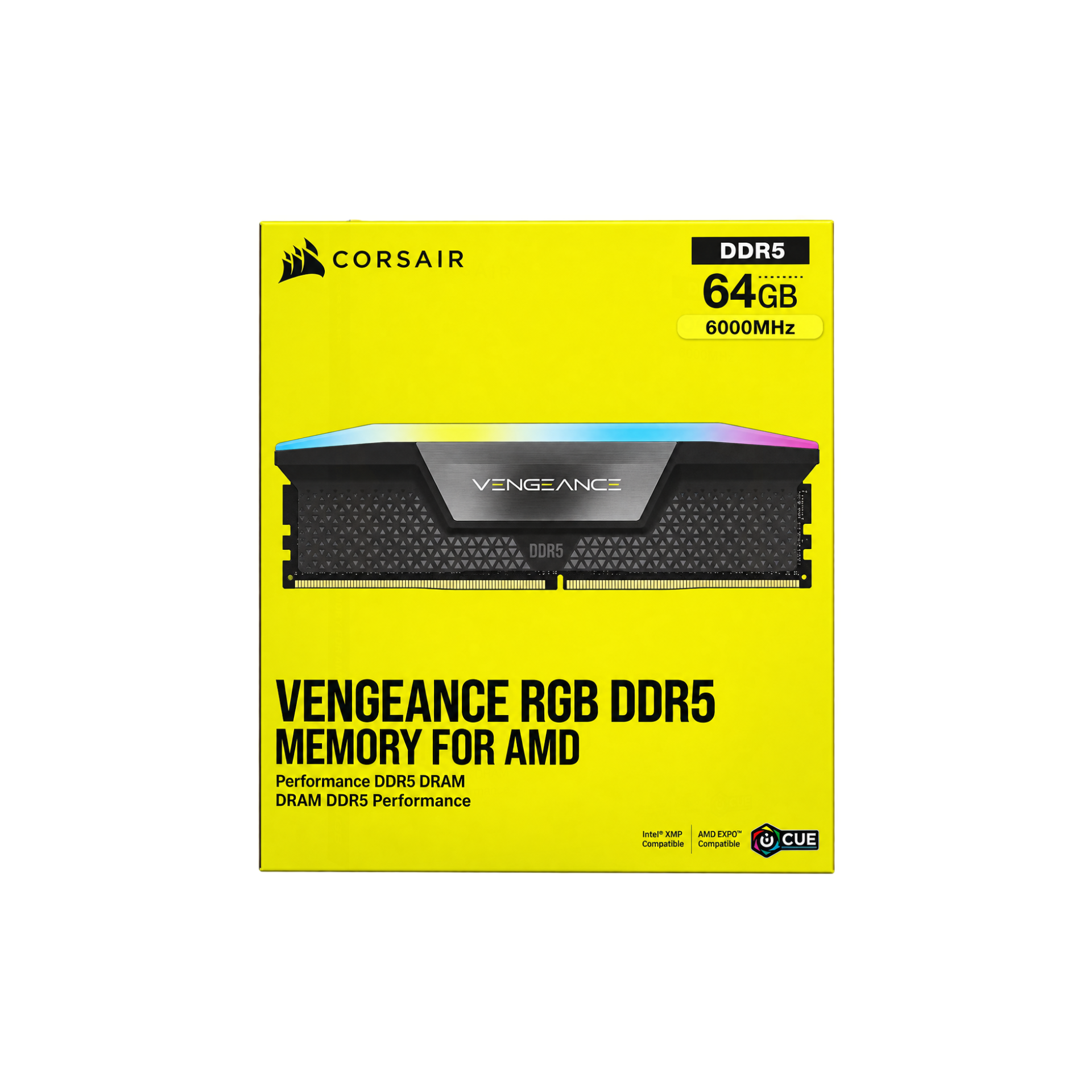 CORSAIR VENGEANCE RGB 64GB (2x32GB) DDR5 DRAM Up To 6000MT/s CL28 AMD EXPO & Intel XMP Memory Kit "LIKE NEW" - Image 1