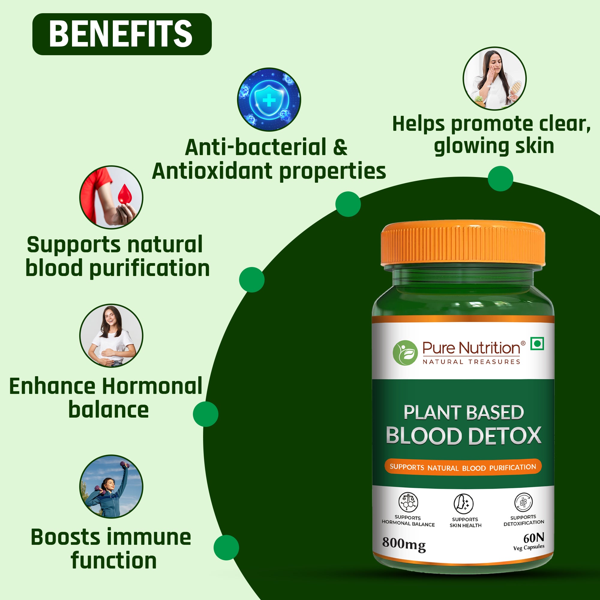 Plant-Based Blood Detox Neem, Manjistha, Beetroot & Turmeric | 800mg 2