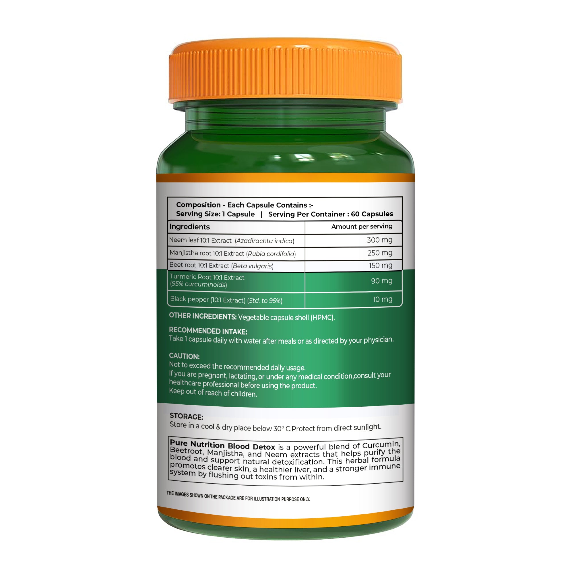 Plant-Based Blood Detox Neem, Manjistha, Beetroot & Turmeric | 800mg 4