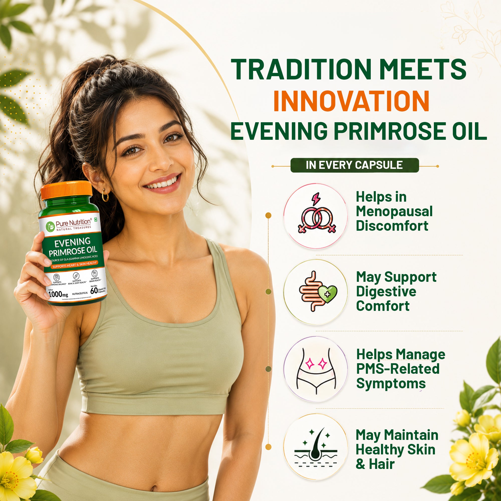 Evening Primrose Oil GLA (Gamma Linolenic Acid) | Hormonal & Skin Support 3