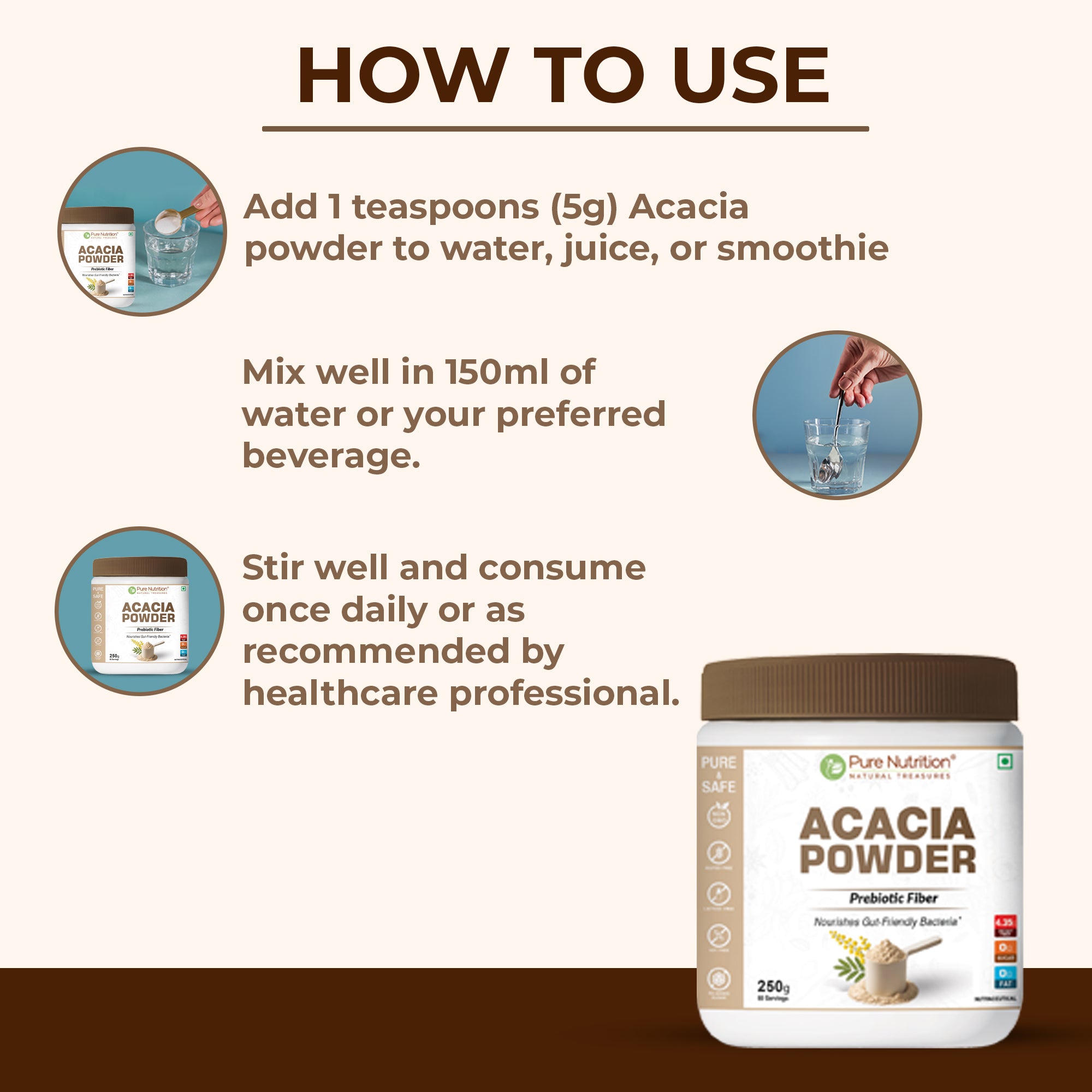 Acacia Powder Prebiotic Fiber for Gut Health & Digestive Wellness 4