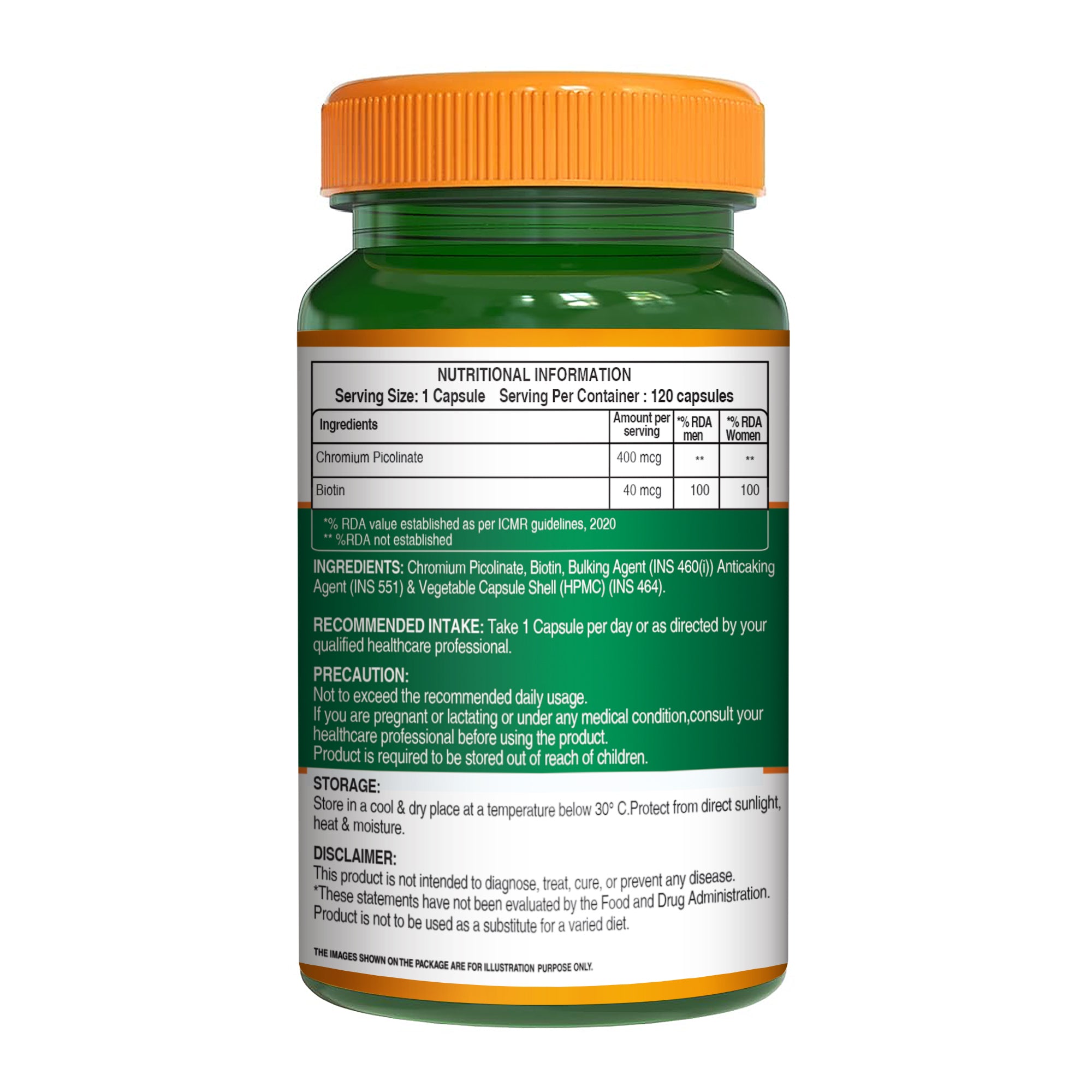 Chromium Picolinate 120 Capsules Blood Sugar, Metabolism & Weight Support 4