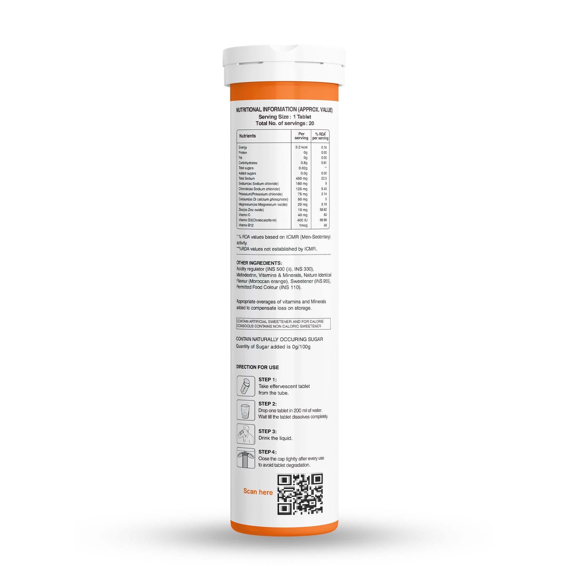 IONZ Electrolytes + Vitamins & Minerals Moroccan Orange Effervescent 4