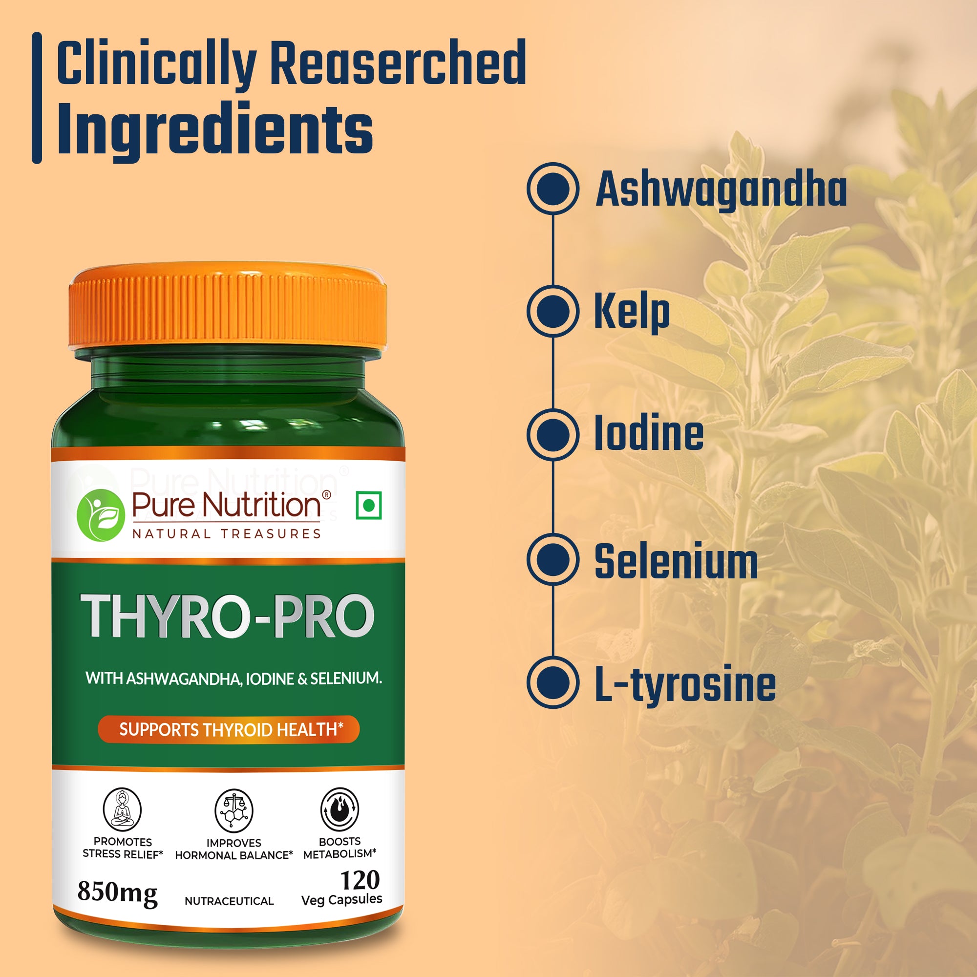 Thyro Pro Thyroid Support Capsules | Ashwagandha, Iodine & Selenium | 120 Caps 2