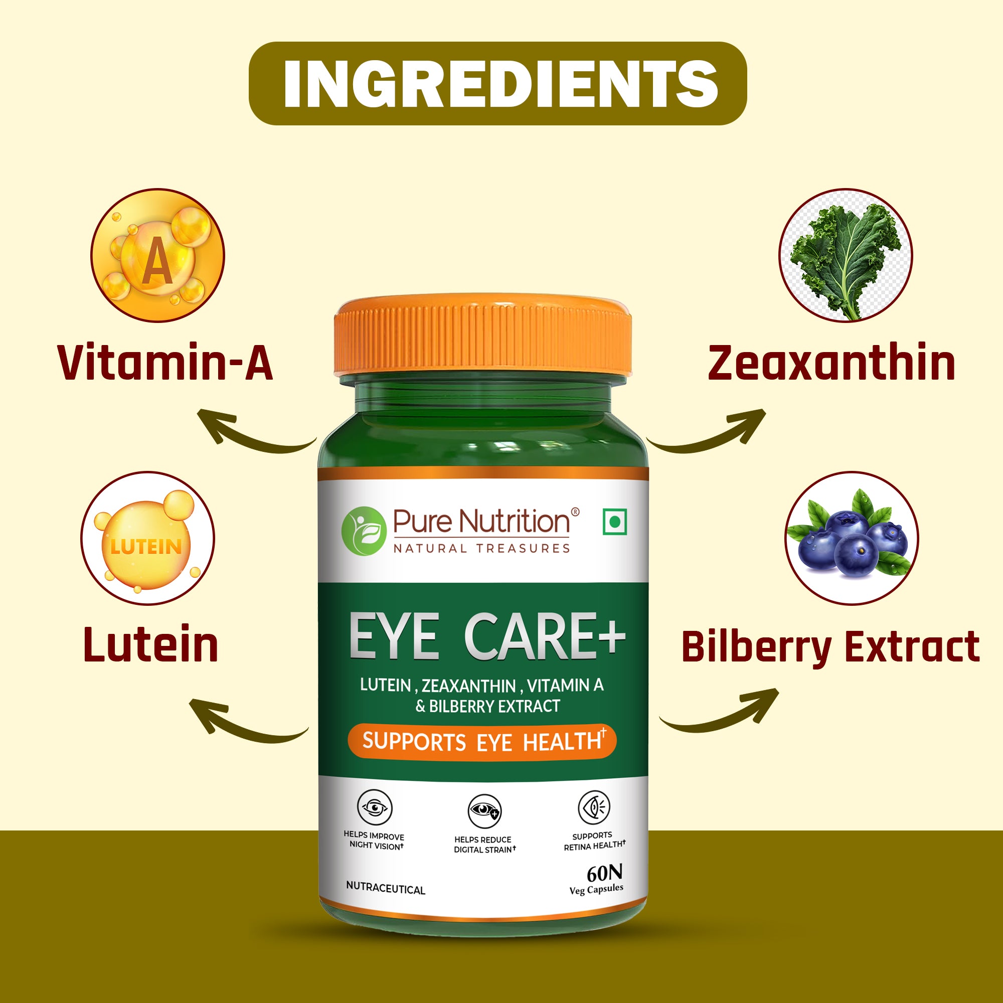 Eye Care+ Lutein, Zeaxanthin, Vitamin A & Bilberry for Eye Health 3