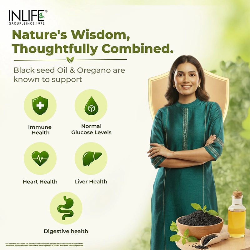 Inlife Black Seed Oil with Oregano, Veg. Liquid Filled Capsules 3