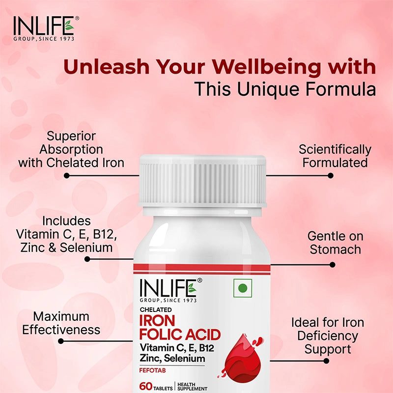 Inlife Chelated Iron Folic Acid Tablets