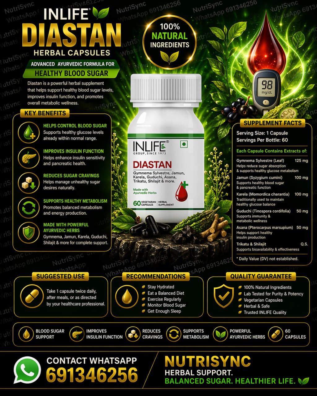 INLIFE DIASTAN – Équilibre Naturel de la Glycémie