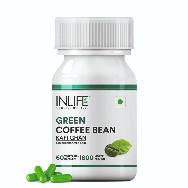 Inlife Green Coffee Bean Extract Supplement, 800mg, Veg. Capsules