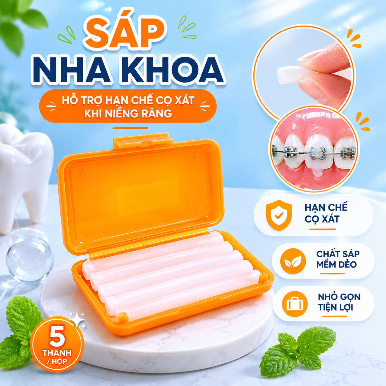 Sáp chỉnh nha, Sáp giảm đau khi niềng răng 3