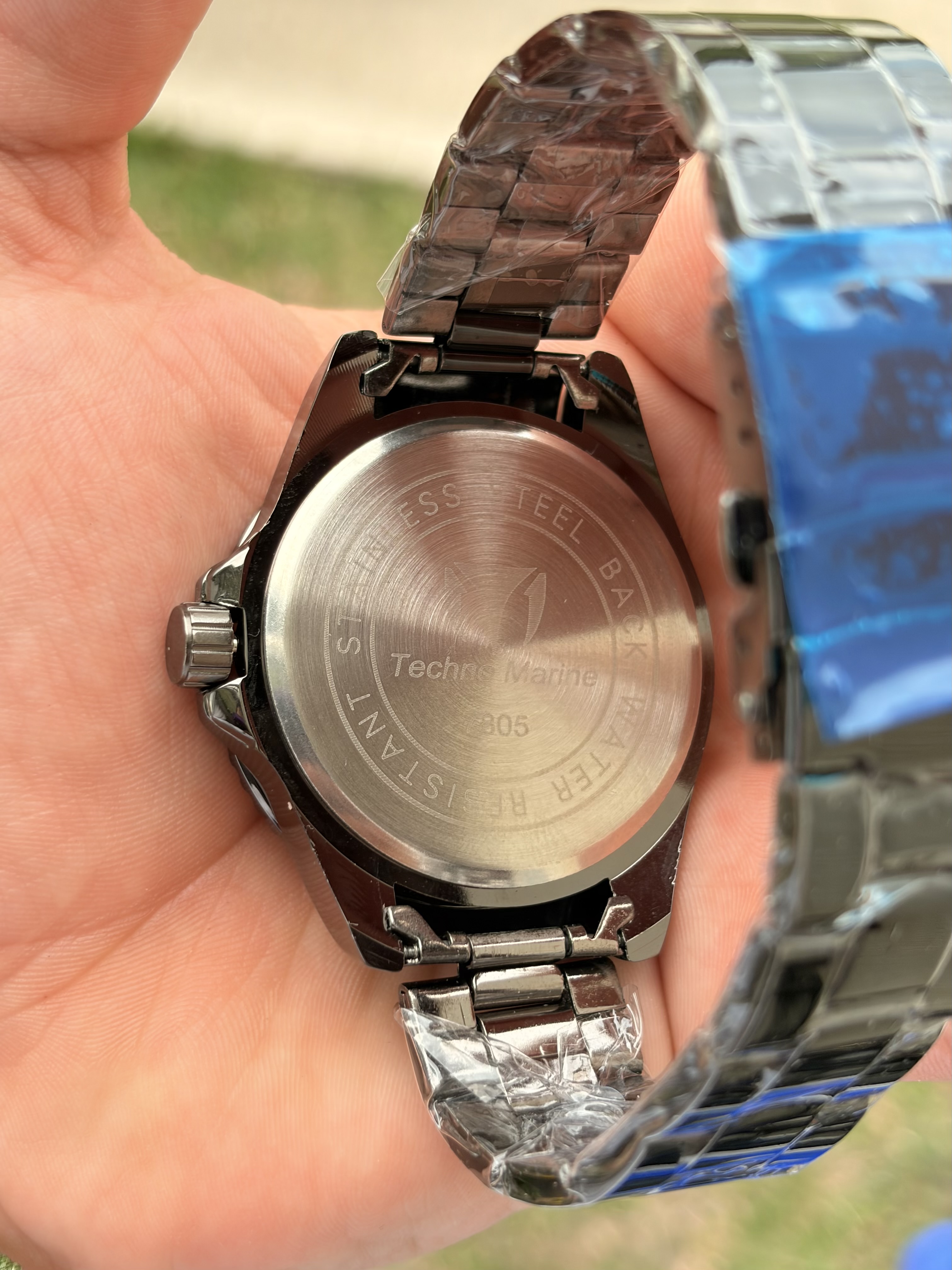 Technomarine metal negro tablero azul  3