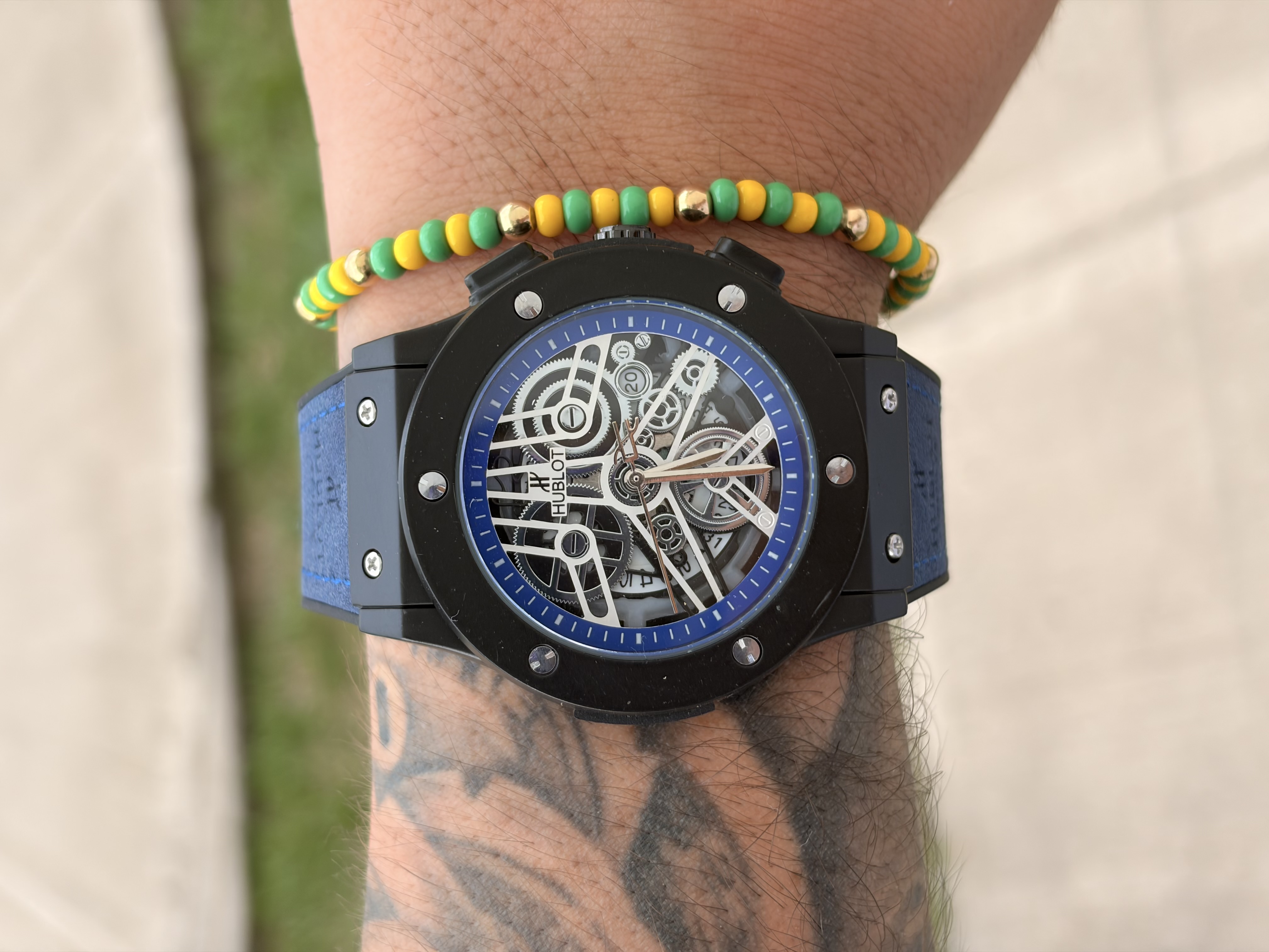 Hublot Correa Azul Tablero Plateado Azul Negro 03 - Image 1