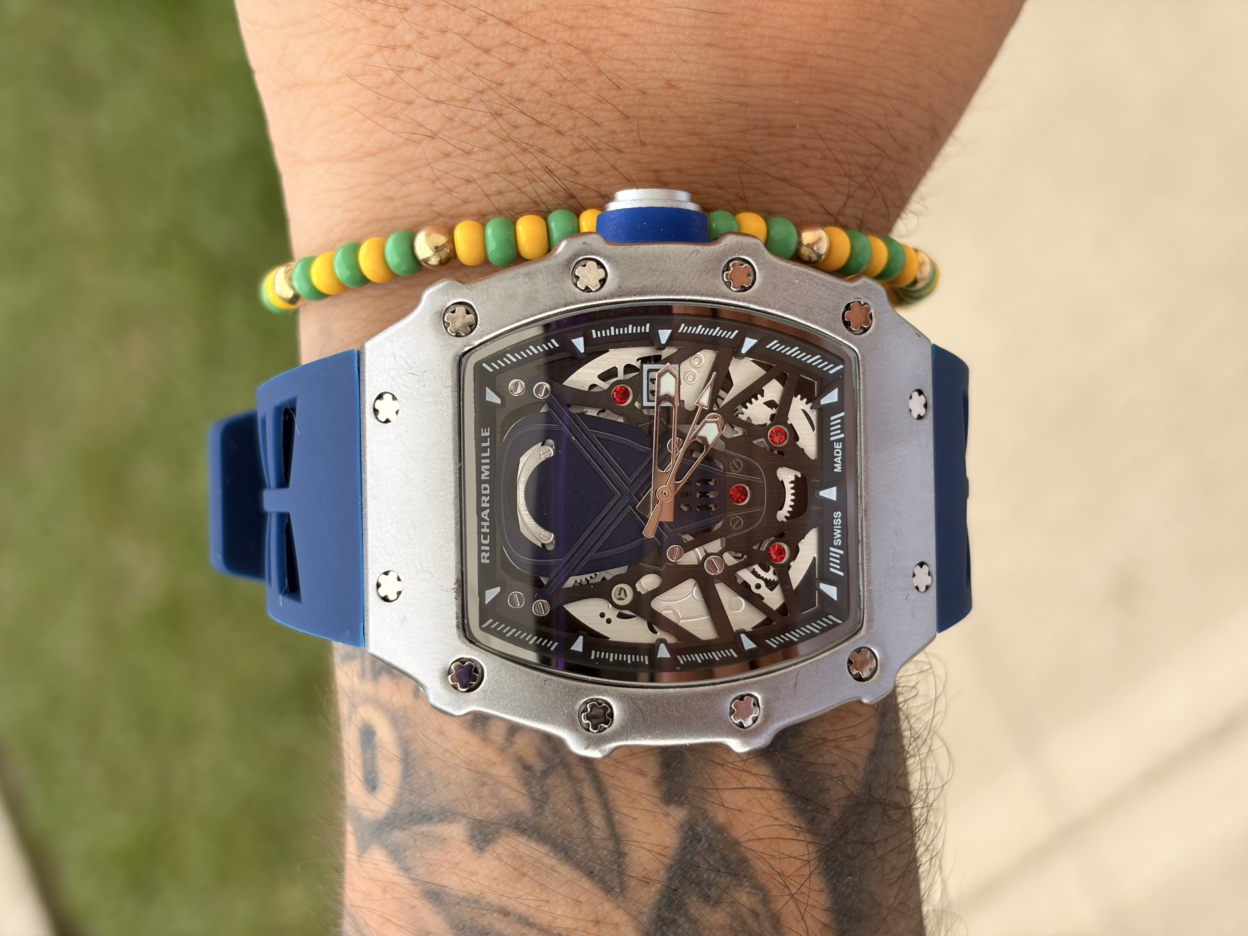 Richard Mille Goma Azul Tablero Azul Plateado - Image 1