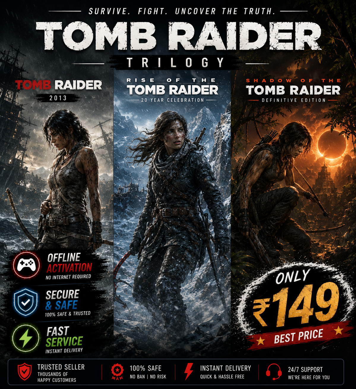 TOMB RAIDER TRIOLOGY - 3 GAMES