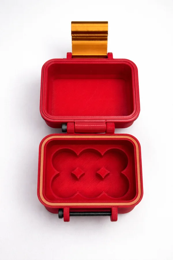 Red Holographic 6 Vial Storage Case – Compact Protective Organizer - Image 1