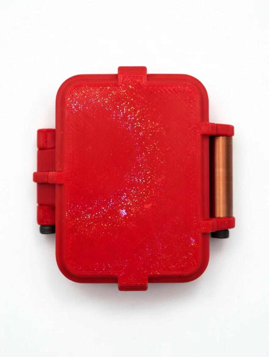 Red Holographic 6 Vial Storage Case – Compact Protective Organizer 2