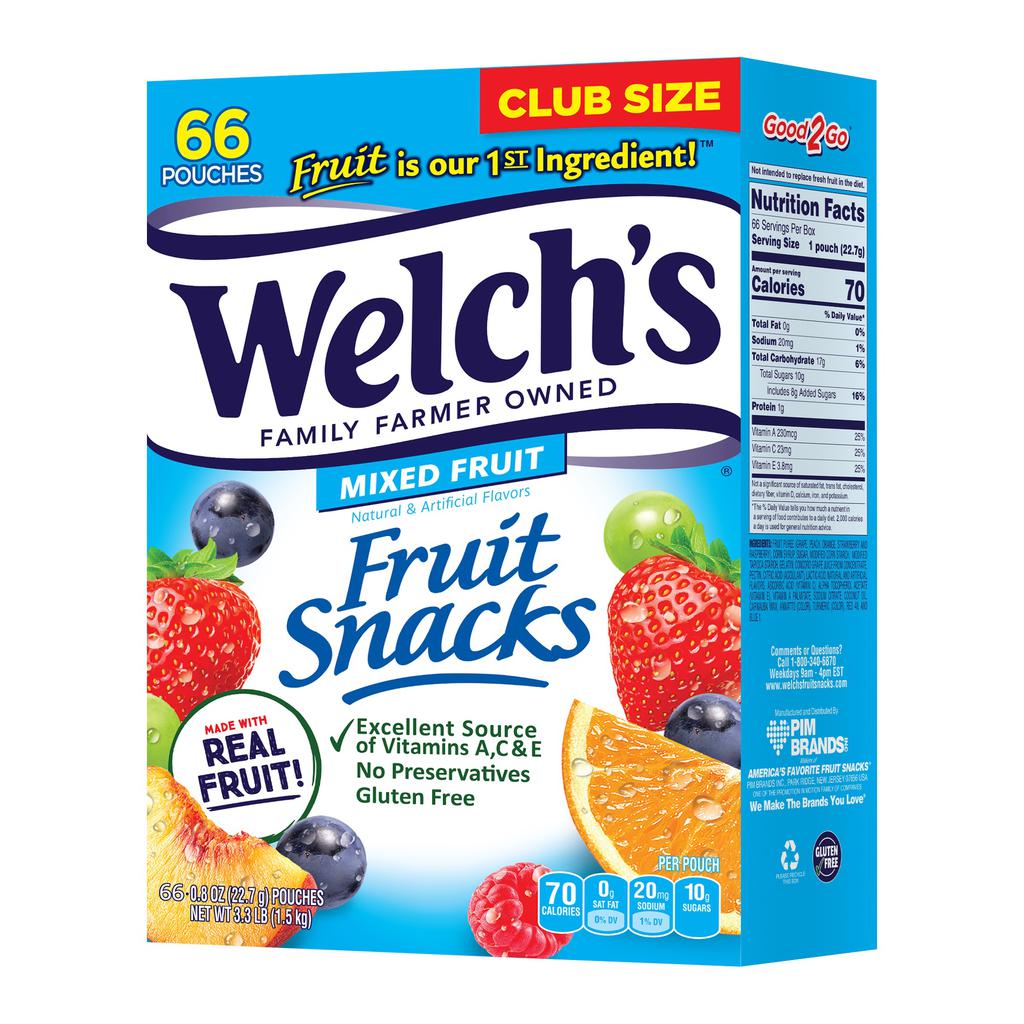 Welch's Dulces Snacks de Frutas Mixtas 66 Unidades / 22.7 g Welch's