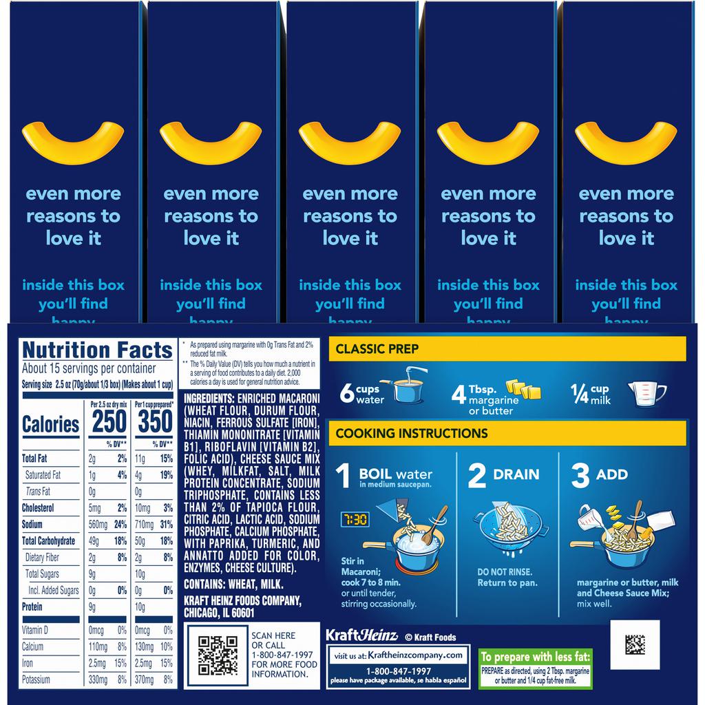 Kraft Macarrones con Queso 5 Unidades / 206 g / 7.2 oz 3