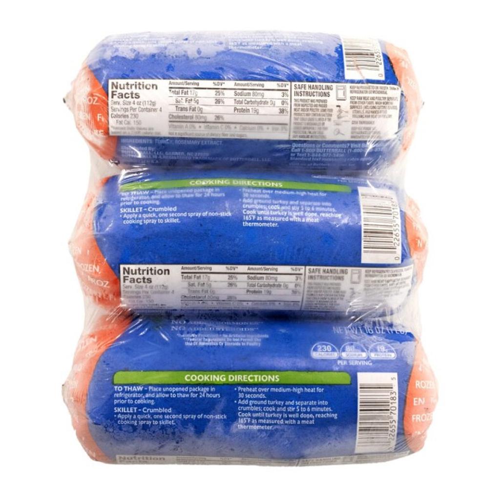 Butterball Carne Molida de Pavo Congelado Empacado al Vacío 3 Unidades / 453 g / 16 oz 4