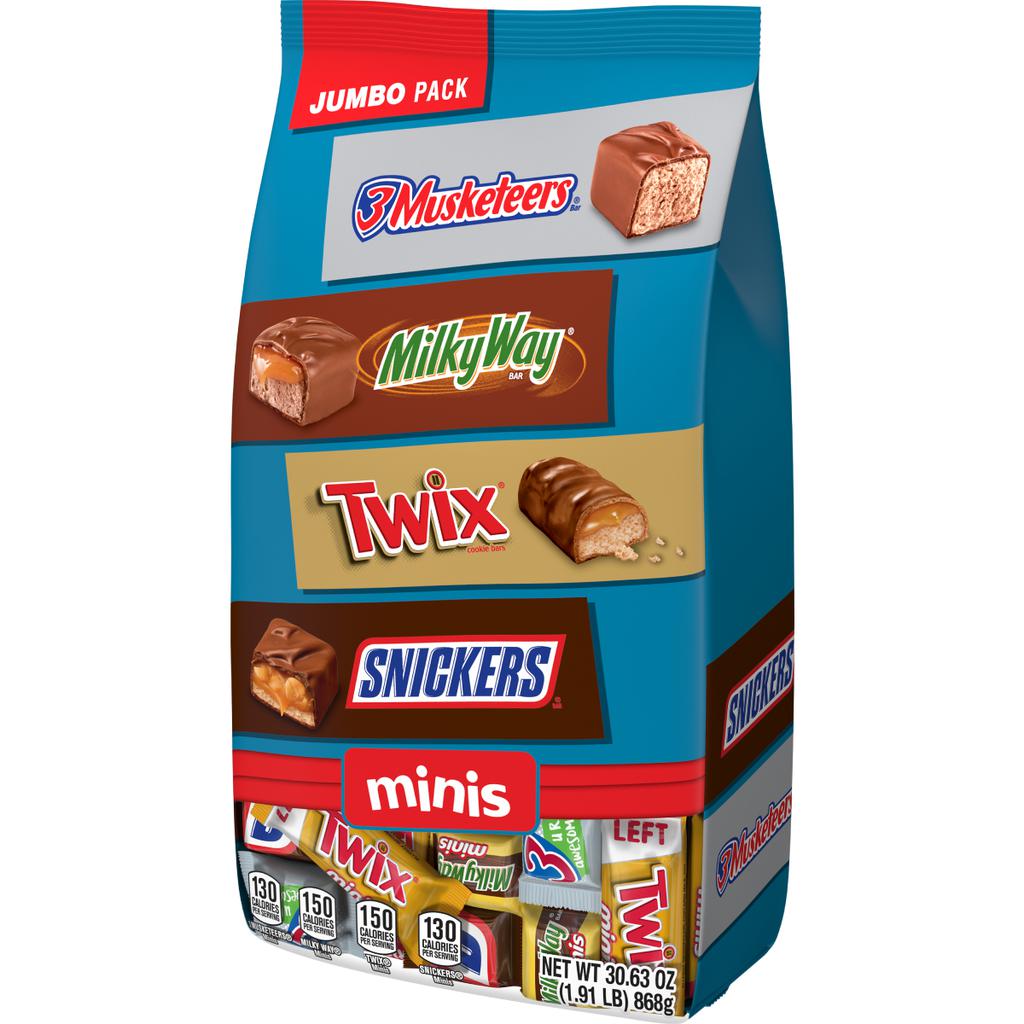 Snickers, Twix, Milky Way Y 3 Musketeers Paquete Variado de Chocolates Minis 868 g / 30.63 oz 2