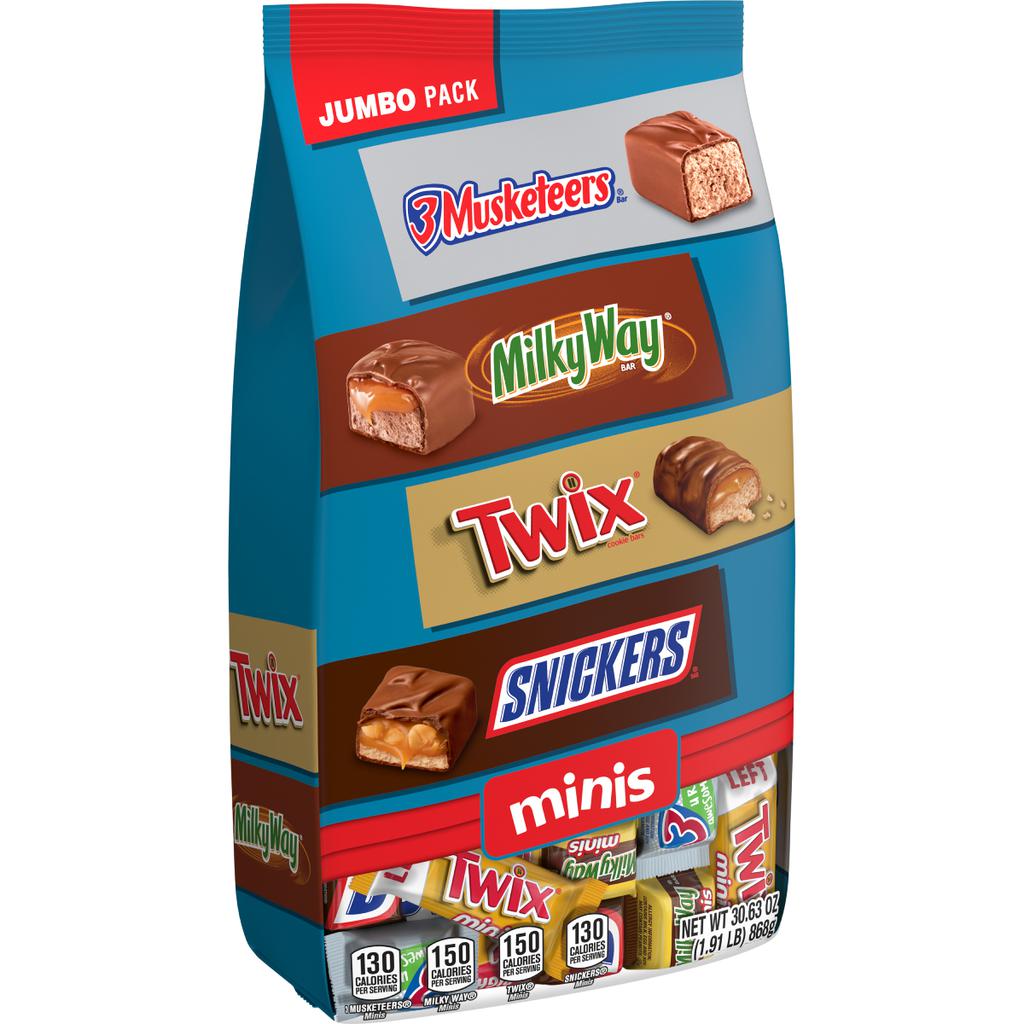 Snickers, Twix, Milky Way Y 3 Musketeers Paquete Variado de Chocolates Minis 868 g / 30.63 oz 3