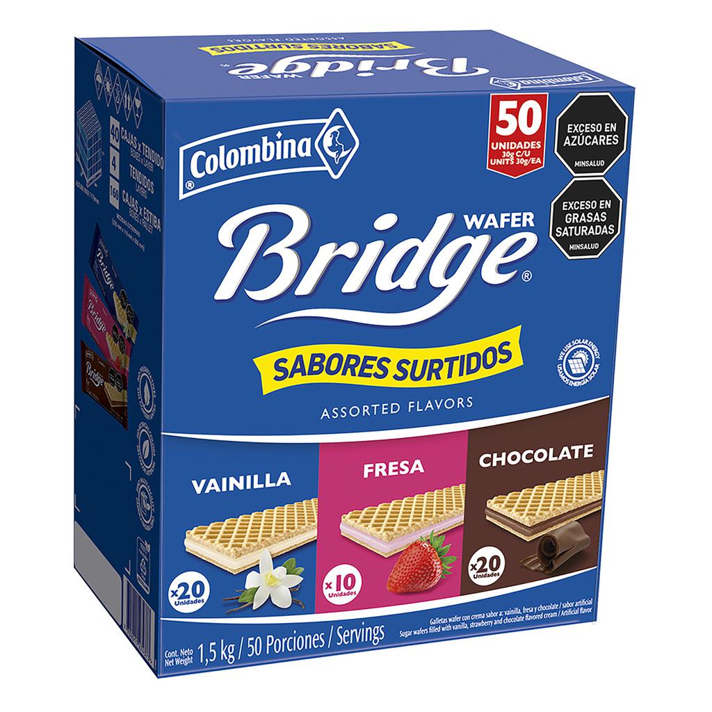Bridge Galletas Wafer Surtida 50 Unidades / 30 g / 1.06 oz